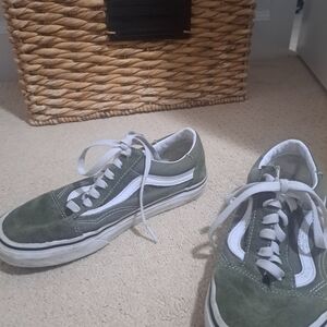 Vans Green and White Women's Sneakers